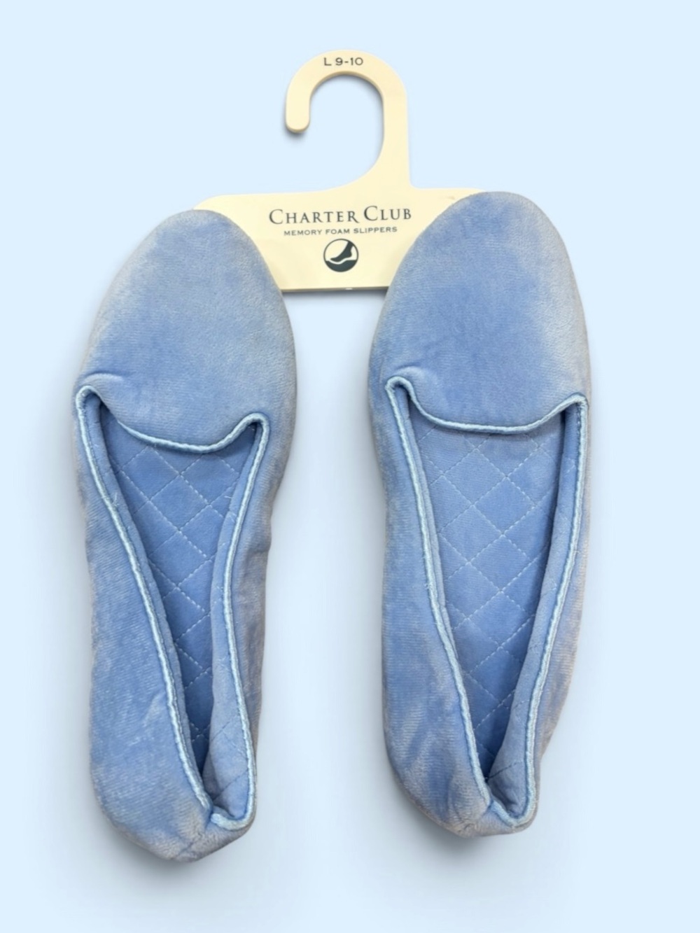 Charter Club Powder Blue Memory Foam Slippers